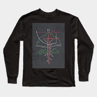 Christian symbols of a tree and the Holy Spirit Long Sleeve T-Shirt